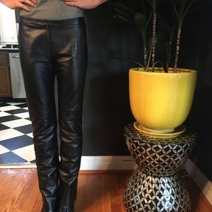 BCBG Black Leather pants size 4